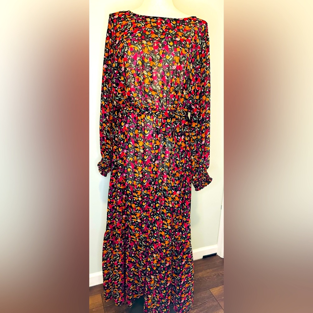 Ava and Viv Long Floral Dress - 1X